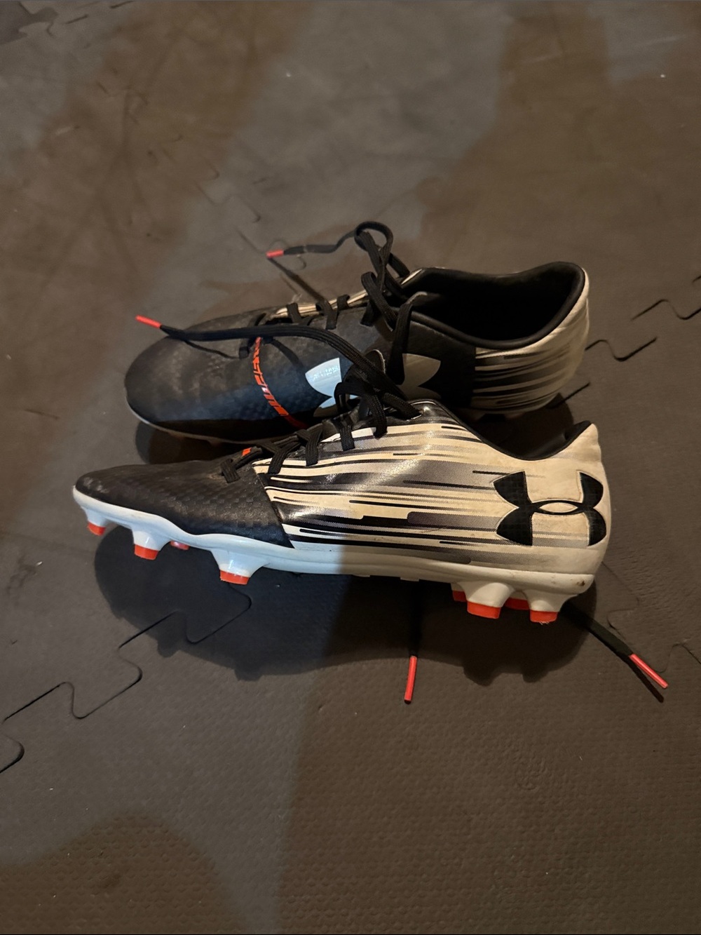 Under Armour Kids' Black and White Soccer Cleats